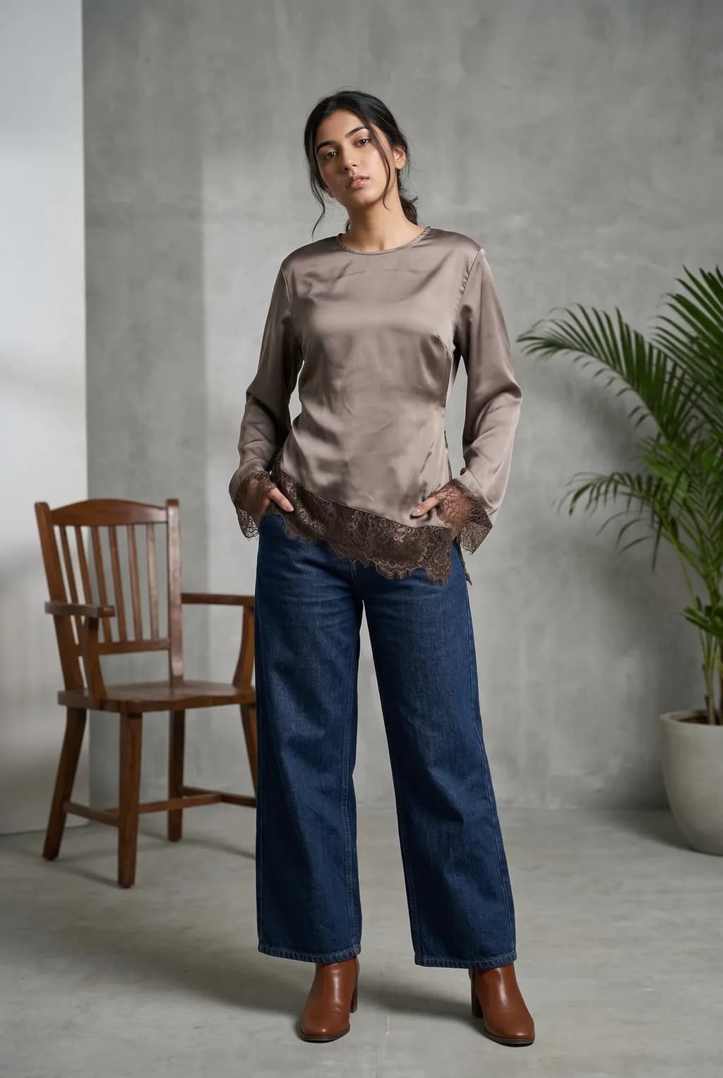 AI-generated fashion model wearing designer clothing - Modelfy studio shoot 4